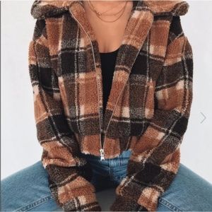 Plaid Sherpa jacket from princess Polly